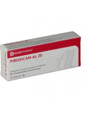 Piroxicam 20 mg. 20 tablets