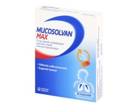 Mucosolvan Max 75 mg. 10 capsules