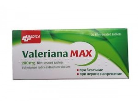 Valeriana Max 200mg. 20 tablets