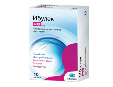 Ibulek 400 mg. 10 sachets