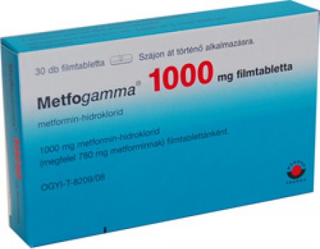 Metfogamma 1000 mg. 60 tablets