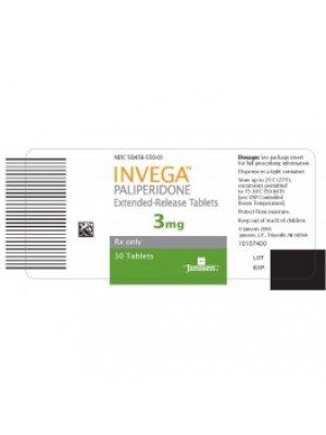 INVEGA. 3 mg. 30 tablets. JANSSEN - CILAG