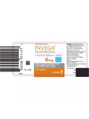 INVEGA. 6 mg. 30 tablets. JANSSEN - CILAG