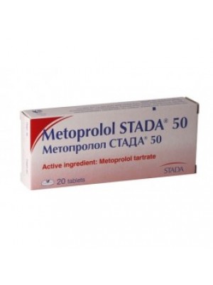 Metoprolol. 50 mg. 20 tablets