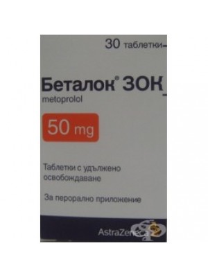 Betaloc. 50 mg. 30 tablets