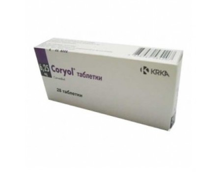 CORYOL. 6.25 mg. 28 tablets