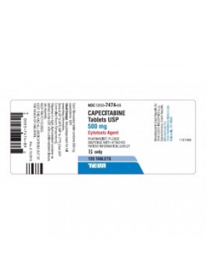 Capecitabine . 500 mg. 120 coated table TEVA