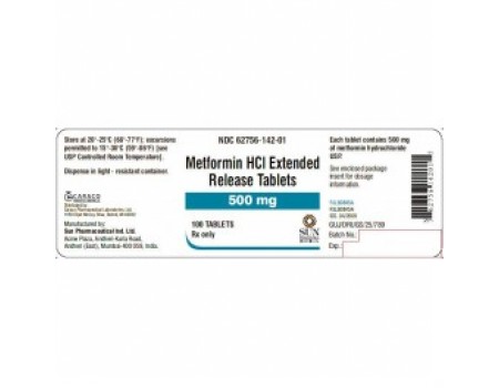METFORMIN . 500 mg. 100 tablets