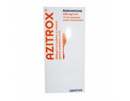 AZITROX suspension. 200 mg. / 5 ml. 15 ml.