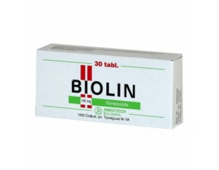 BIOLIN 100 mg. 30 tablets