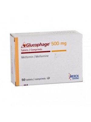 GLUCOPHAGE 500mg. 100 tablets