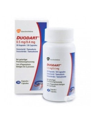 DUODART . 0.5 mg. / 0.4 mg. 30 capsules