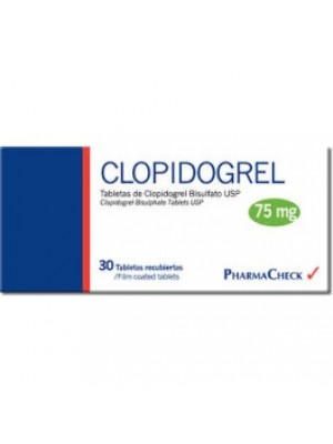 Clopidogrel 75 mg. 30 tablets ACCORD