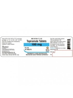 Topiramate 100 mg. 30 tablets