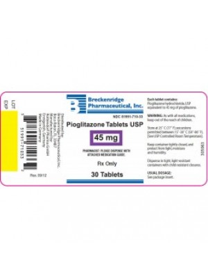PIOGLITAZONE 45 mg. 30 tablets