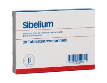 SIBELIUM 5 mg. 20 capsules