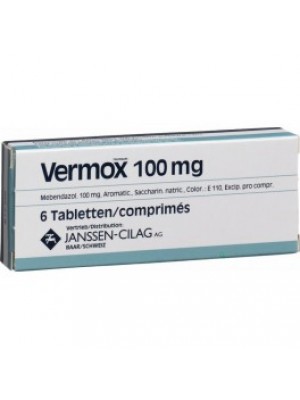 VERMOX 100 mg. 6 tablets