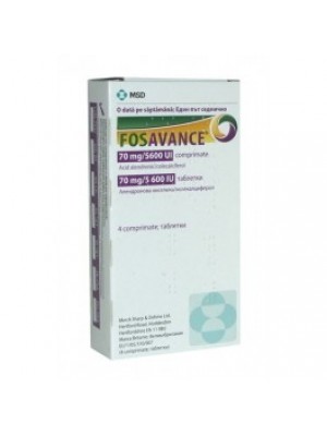 FOSAVANCE 70 mg. / 5600 UI. 4 tablets