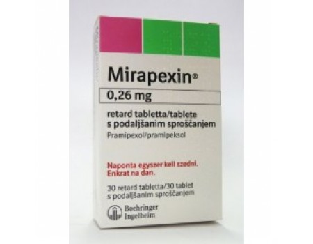 MIRAPEXIN 0.26 mg. 30 tablets