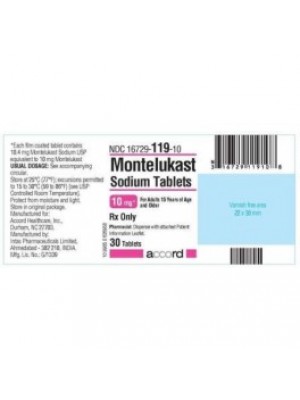Montelukast 10 mg. 30 tablets
