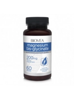 MAGNESIUM bis-glycinate 200 mg. 60 tablets