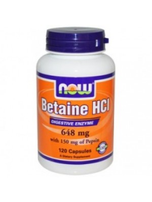 Betaine HCI 648 mg. 120 capsules