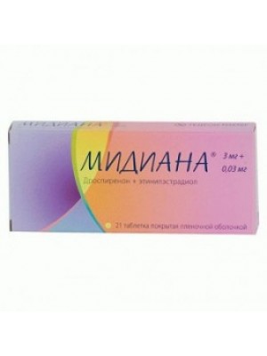 Midiana 3 mg. / 0.3 mg. 21 tablets