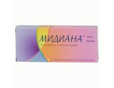 Midiana 3 mg. / 0.3 mg. 21 tablets