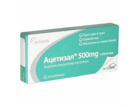 Acetysal table. 500 mg. 20 tablets