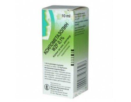 Xylometazoline dropwise 10 ml of 0.1%.